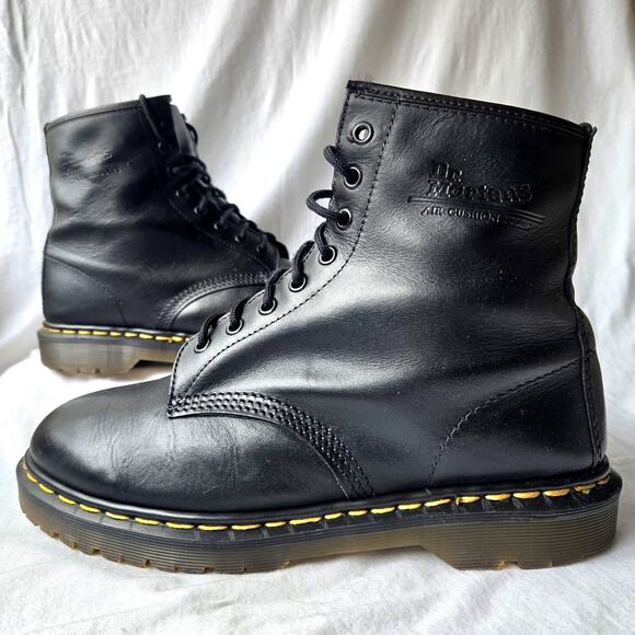 Vintage Dr Martens 1460 Men's 8 Eye Combat Boots Stamped Logo Black Size 9/US 10